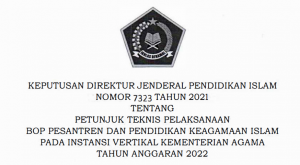 juknis BOP pesantren