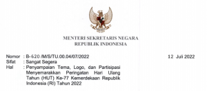 SE penyampaian tema logo HUT RI ke77