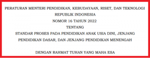 Permendikbudristek No 16 th 2022