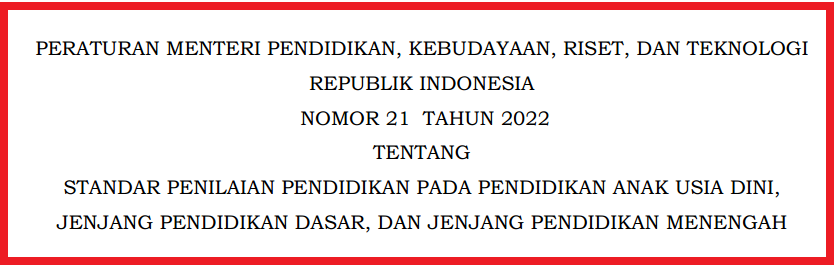 Permendikbudristek No 21 th 2022